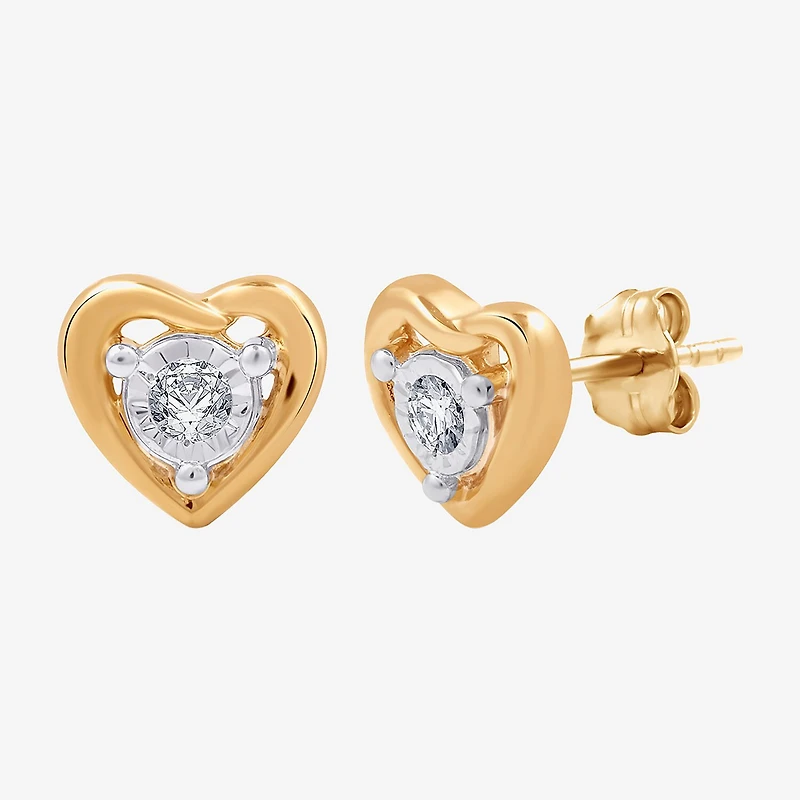 Yes, Please! (G, Si1-Si2) Womens 1/6 CT. T.W. Lab Grown White Diamond 14K Gold Over Silver 2 Pair Jewelry Set