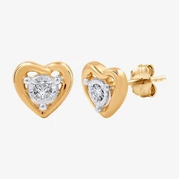 Yes, Please! (G, Si1-Si2) Womens 1/6 CT. T.W. Lab Grown White Diamond 14K Gold Over Silver 2 Pair Jewelry Set