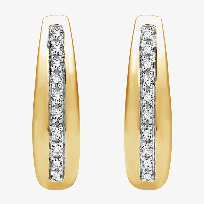Yes, Please! Womens 1/6 CT. T.W. Lab Grown White Diamond Sterling Silver 20mm Hoop Earrings
