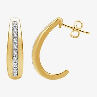 Yes, Please! Womens 1/6 CT. T.W. Lab Grown White Diamond Sterling Silver 20mm Hoop Earrings