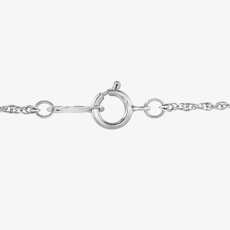 Yes, Please! Womens 1/6 CT. T.W. Lab Grown White Diamond Sterling Silver Heart 18 Inch Pendant Necklace