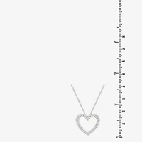 Yes, Please! Womens 1/6 CT. T.W. Lab Grown White Diamond Sterling Silver Heart 18 Inch Pendant Necklace