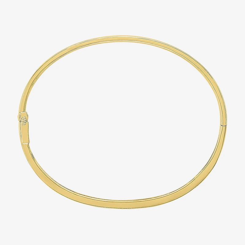 (G-H, Si2-I1) Womens 1/10 CT. T.W. Lab Grown White Diamond 14K Gold Over Silver Bangle Bracelet