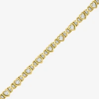 (I1-I2/ G-H) Womens Sterling Silver 7.25 Inch Heart Chain Bracelet