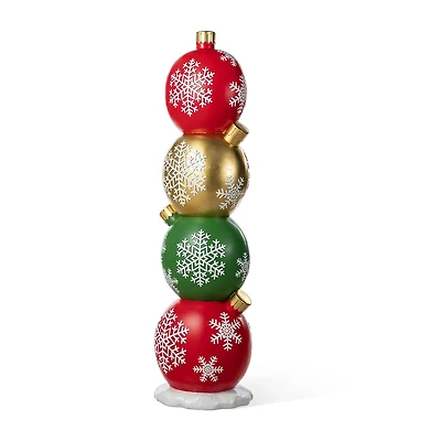 Glitzhome 37"H Christmas Resin Stacked Ornament Porch Christmas Tabletop Decor