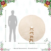 Glitzhome 60"D Deluxe Reversible Milk Coffee Twisted Faux Marten Fur/Korean Fleece Christmas Tree Skirt