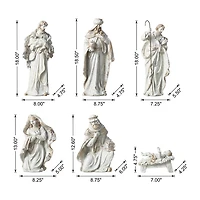 Glitzhome Ivory/Gold Resin Nativity Figurine Nativity Set