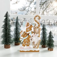 Glitzhome 13"H Resin Christmas Gingerbread Christmas Tabletop Decor