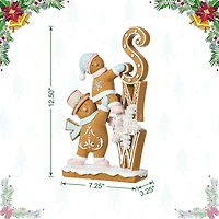 Glitzhome 13"H Resin Christmas Gingerbread Christmas Tabletop Decor