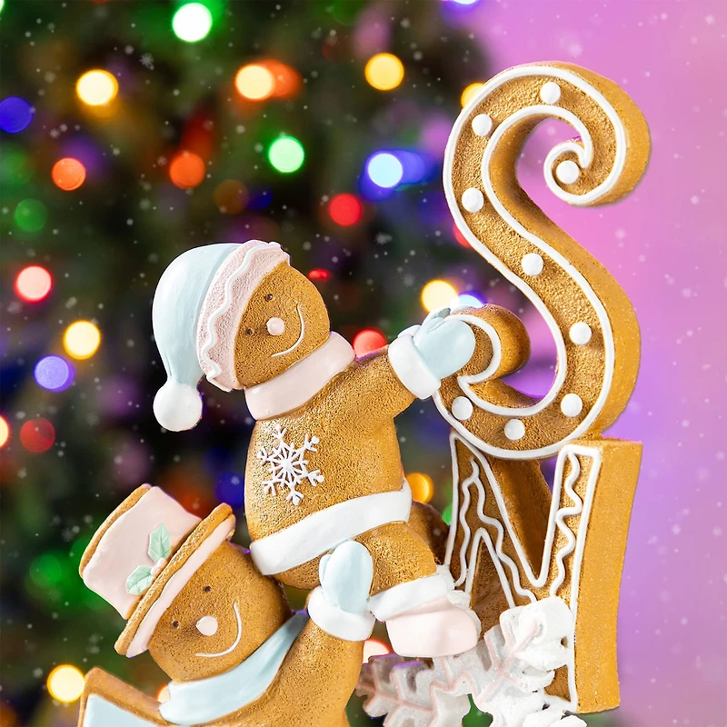 Glitzhome 13"H Resin Christmas Gingerbread Christmas Tabletop Decor