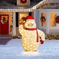 Glitzhome 42"H Lighted Christmas 3d Fabric Yeti Outdoor Christmas Tabletop Decor