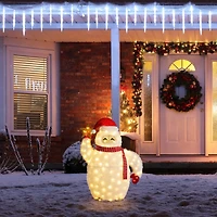 Glitzhome 42"H Lighted Christmas 3d Fabric Yeti Outdoor Christmas Tabletop Decor