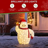Glitzhome 42"H Lighted Christmas 3d Fabric Yeti Outdoor Christmas Tabletop Decor