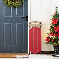 Glitzhome 35"H Wooden Red Christmas Christmas Porch Sign