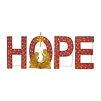 Glitzhome Lighted Christmas Fabric Nativity Hope Outdoor Christmas Tabletop Decor