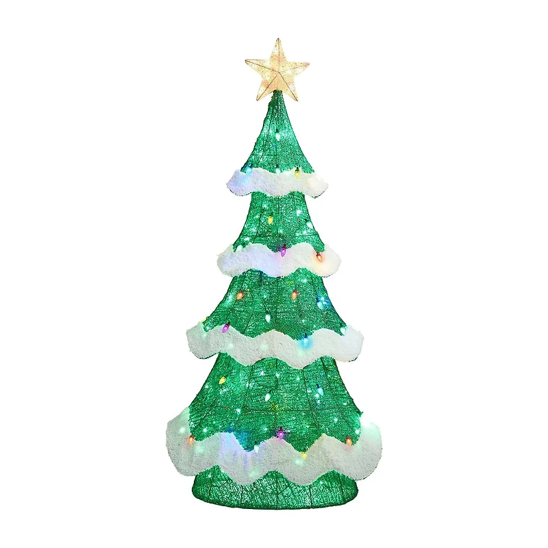 Glitzhome 75"H Lighted 3d Mesh Christmas Tree Christmas Tabletop Decor