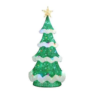 Glitzhome 75"H Lighted 3d Mesh Christmas Tree Christmas Tabletop Decor
