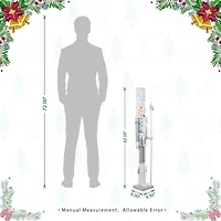 Glitzhome 42"H Wooden Christmas Silver Dressed Soldier Wood Christmas Nutcracker