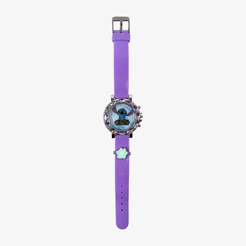 Disney Collection Lilo & Stitch Girls Purple Strap Watch Las4153jc
