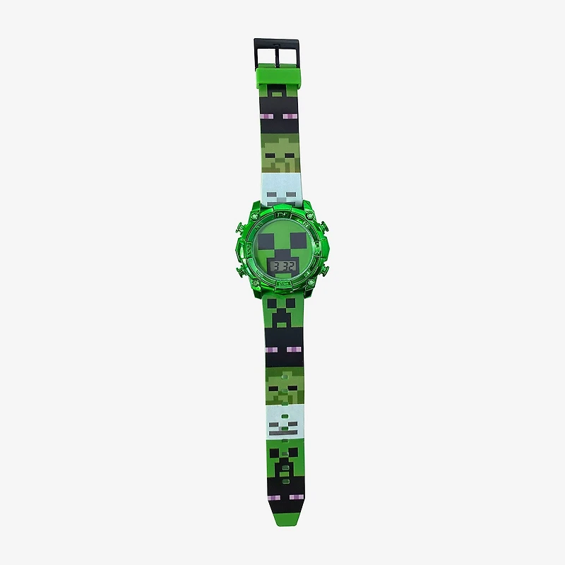Minecraft Girls Green Strap Watch Min4299jc
