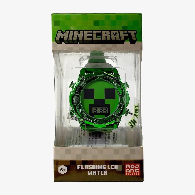 Minecraft Girls Green Strap Watch Min4299jc