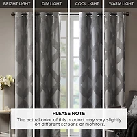 Madison Park Abel Jacquard Grommet Top 100% Blackout Single Curtain Panel