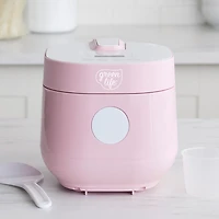 GreenLife Healthy Ceramic Nonstick 4-Cup Rice Cooker, PFAS-Free, Dishwasher Safe Parts