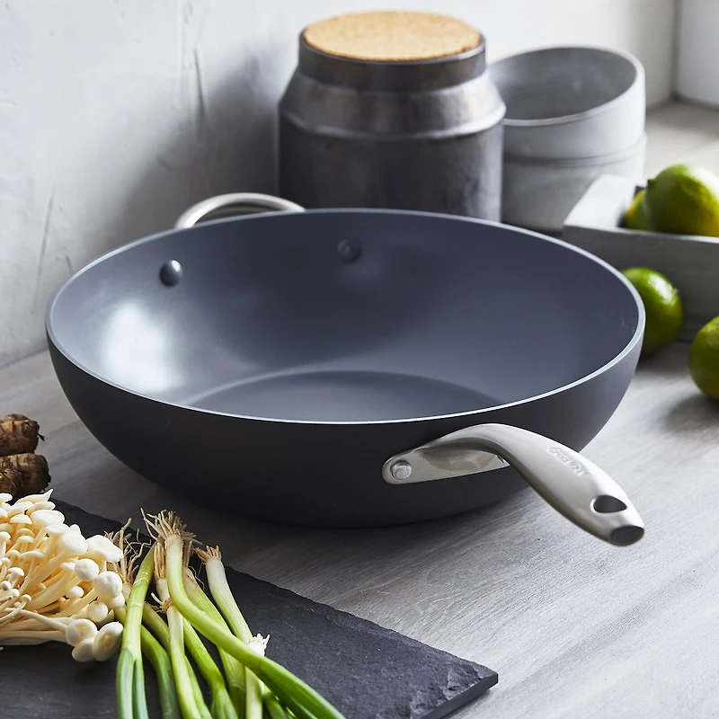 GreenPan Lima Hard Anodized Ceramic Non-Stick 12.5" Open Wok