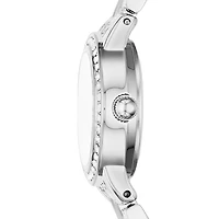 Relic By Fossil Tenley Womens Crystal Accent Silver Tone Bracelet Watch Zr34571