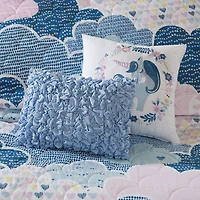 Intelligent Design Bliss Reversible 100% Cotton Quilt Set With Throw Pillows