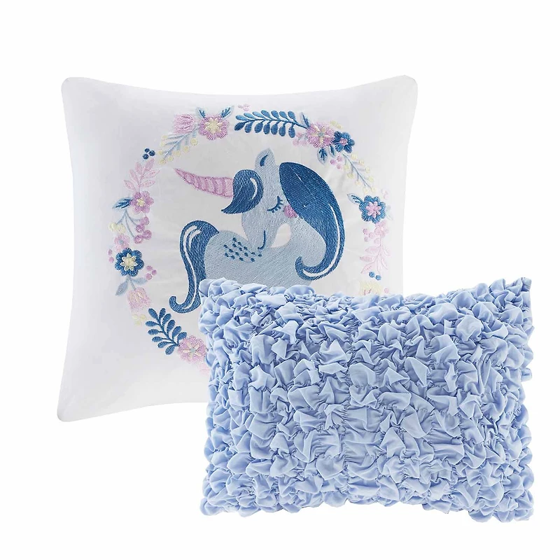 Intelligent Design Bliss Reversible 100% Cotton Quilt Set With Throw Pillows