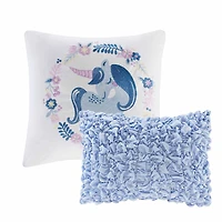 Intelligent Design Bliss Reversible 100% Cotton Quilt Set With Throw Pillows