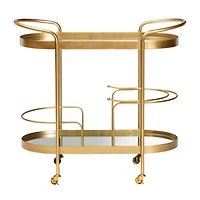 Kamal Dining Room Collection Metal-Top Serving Cart