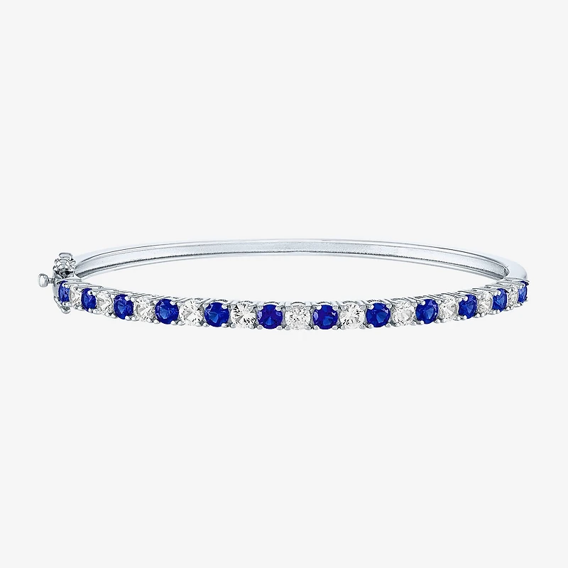 Gemstone Sterling Silver Bangle Bracelet