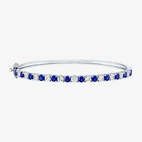 Gemstone Sterling Silver Bangle Bracelet