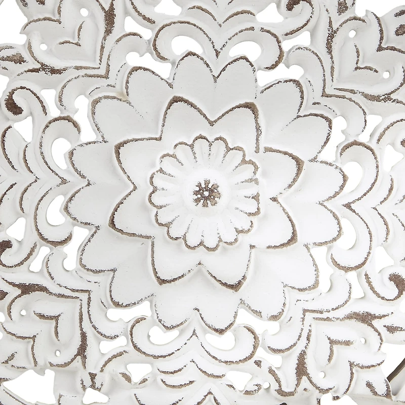 Madison Park Medallion White Floral Carved Wood 3-pc. Framed Wall Art Set