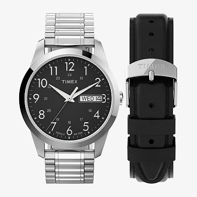 Timex Mens Silver Tone Stainless Steel Expansion Watch Twg027900jt