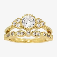 Sparkle Allure Womens Cubic Zirconia Pure Silver Over Brass Moon Bridal Set