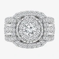 (I / I1) Womens 4 CT. T.W. Lab Grown White Diamond 10K or 14K Gold Cushion Halo Engagement Ring