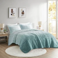 Intelligent Design Ella Ombre Shaggy Long Faux Fur Comforter Set