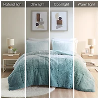Intelligent Design Ella Ombre Shaggy Long Faux Fur Comforter Set
