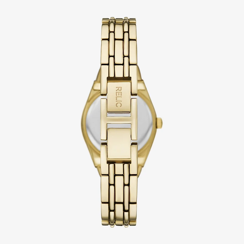 Relic By Fossil Womens Gold Tone Bracelet Watch Zr12672