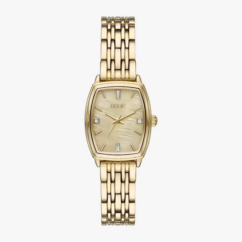 Relic By Fossil Mens Gold Tone Bracelet Watch Zr34658