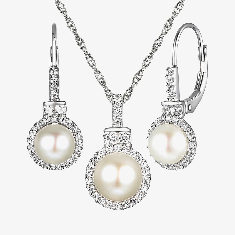 Womens Dyed White Cultured Freshwater Pearl Sterling Silver 2-pc. Jewelry Set