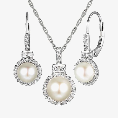 Womens Dyed White Cultured Freshwater Pearl Sterling Silver 2-pc. Jewelry Set