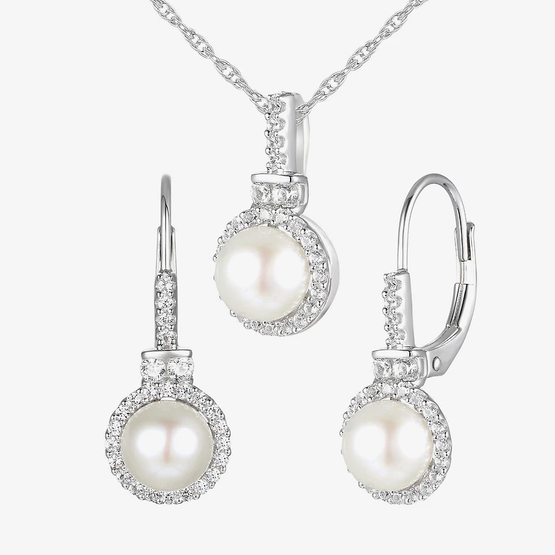 Womens Dyed White Cultured Freshwater Pearl Sterling Silver 2-pc. Jewelry Set