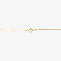 Womens 1/10 CT. T.W. Lab Created Green Emerald 10K Gold Cross 18 Inch Pendant Necklace