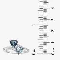 Womens Blue Topaz Sterling Silver Cocktail Ring