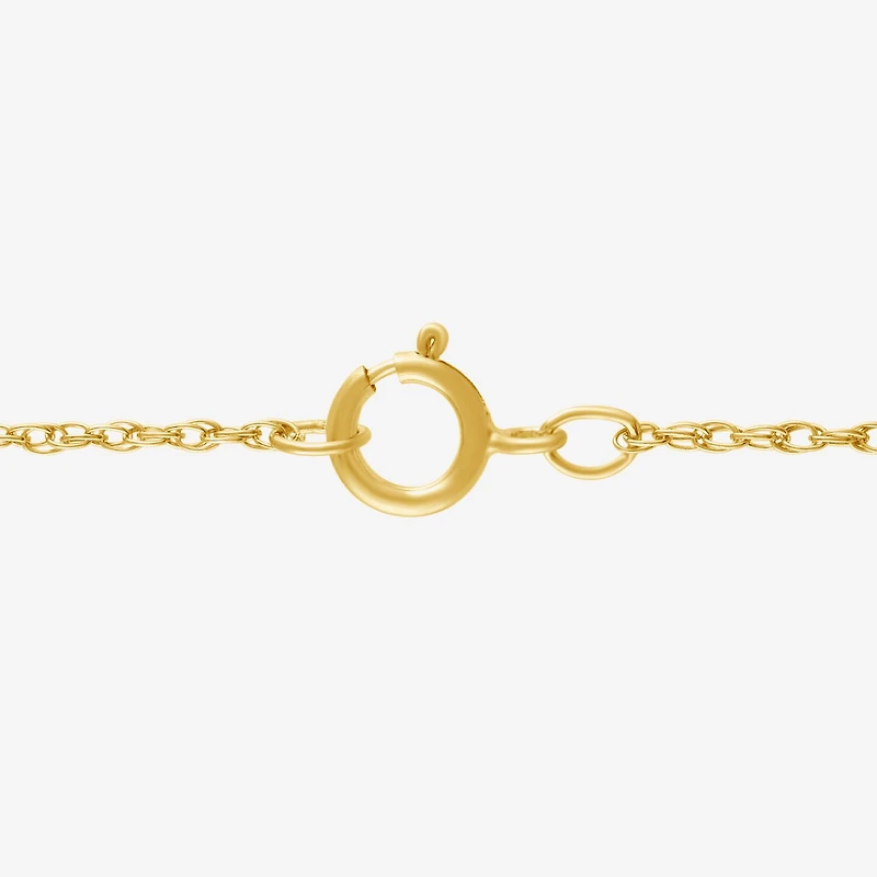 Womens Gemstone 10K Gold 4MM Round Pendant Necklace