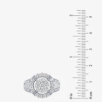 Diamond Blossom (G / Si2) Womens 2 CT. T.W. Lab Grown White 10K Gold Round Cocktail Ring
